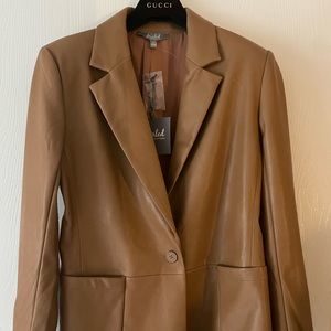 NWT Marled reunited clothing faux leather blazer jacket coat